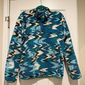 Patagonia Pullover Men’s Large Blue Geometric Synchilla Fleece Snap-T
Pullover